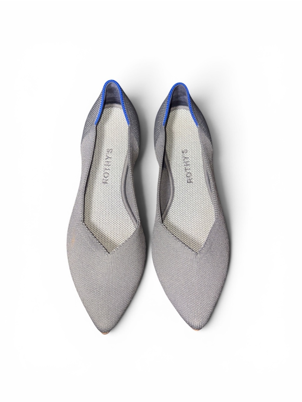 Rothy's women’s Pointed grey Knit Flats size W10